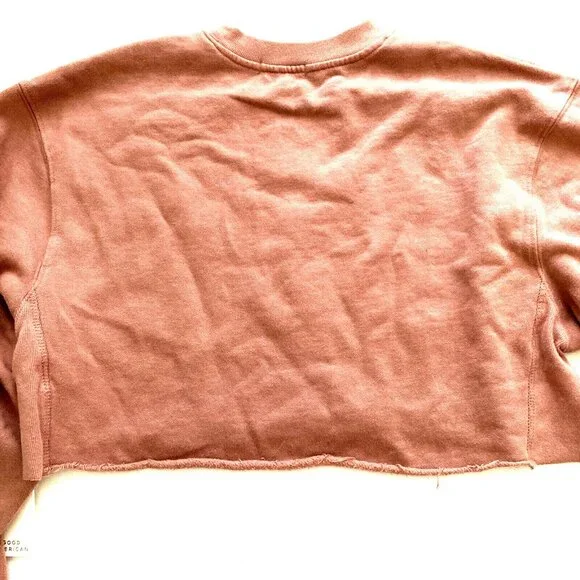 Good American Women's Sweater Sz 0 Dusty Pink Cropped & Cool Sweatshirt Pullover - Picture 6 of 6